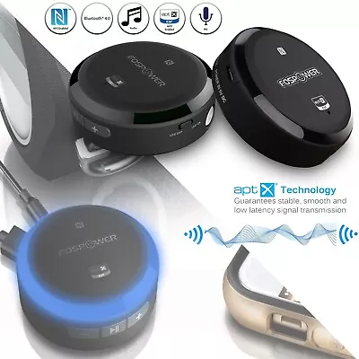 NFC USB 3.5mm Plug Bluetooth 4.0 AptX Wireless Stereo Audio LED Car Receiver Hub • $12.99