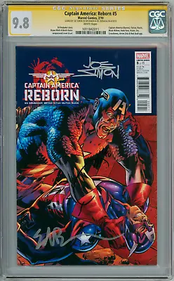 CAPTAIN AMERICA REBORN #5 CGC 9.8 SIGNATURE SERIES SIGNED X3 JOE SIMON MARVEL • £249.95