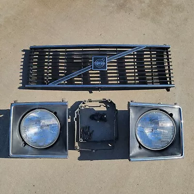 Volvo 240 7  Single Round Flathood Grill And Headlight Set 242 244 245 Nice • $800