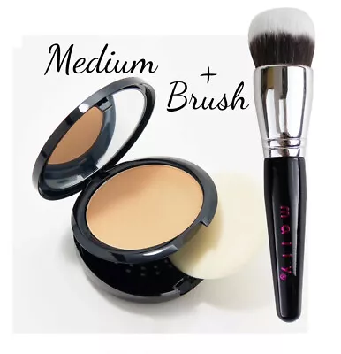 MALLY Beauty Smooth Skin Perfecting Powder Foundation MEDIUM W/Applicator Brush • $12.97