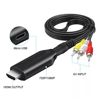 $11.17 • Buy 3 RCA To HDMI Male 1080P Video Audio AV Component Converter Adapter Cable HDTV U