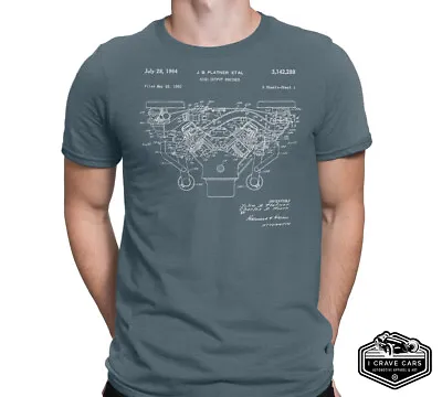 Hemi Cross Ram Mopar Shirt Patent Dodge Style Shirt Muscle Car Savoy Max Wedge • $20.99