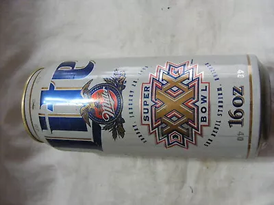 Vintage Miller Lite Super Bowl 30 Aluminum 16 Oz Pop Top Pull Tab Beer Can   C-x • $14.99