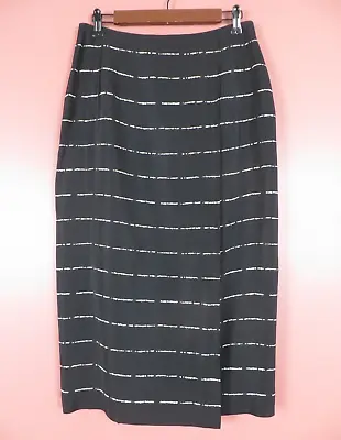 SK19008- JONES NEW YORK Women Silk Wrap Long Pencil Skirt Multicolor Stripe 12 • $20.36