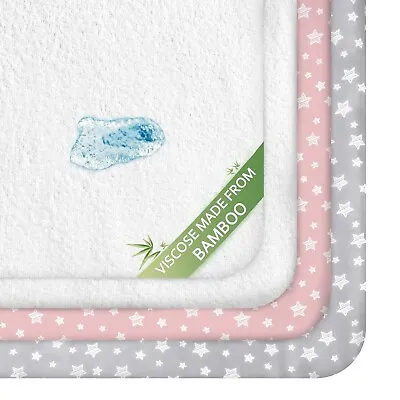 Mini Crib Sheets&Waterproof Bamboo Pack N Play Mattress Protector 4 Pack Set • $31.99