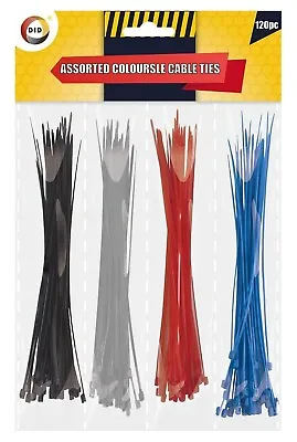 120pc Various Colors Assorted Cable Ties Colored Plastic Sizes Zip Tie Wraps UK • £2.99