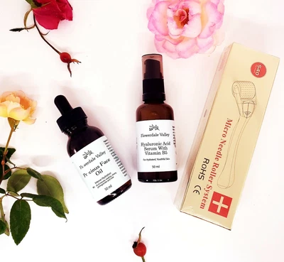 $67 • Buy Aus Made Pure Hyaluronic Acid Serum Anti-Aging Face Oil Derma Roller .05 Kit Set
