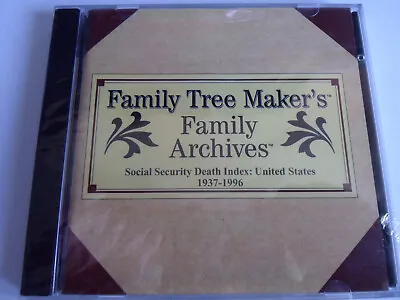 Family Tree Maker Archives Social Security Death Index 1937 - 1996 USA NEW 2 CD • £70