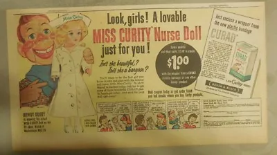 Curad Bandages Ad: Miss Curity Nurse Doll Premium! From 1950's  7.5  X 15 Inches • $25