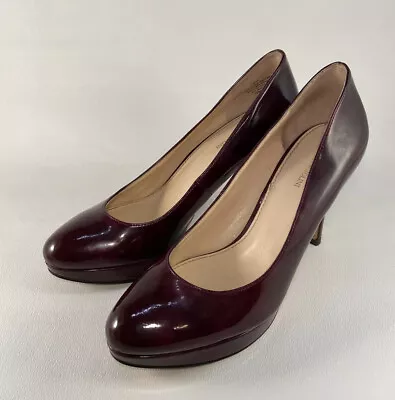 ENZO ANGIOLINI DIXY Red Plum Patent Designer Platform Pumps Women’s Size 10 M • $13.07