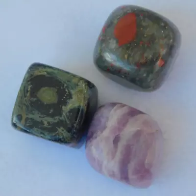 Lepidolite Blood Stone & Kambaba Cubes Natural Crystals Healing Reiki • $8.29