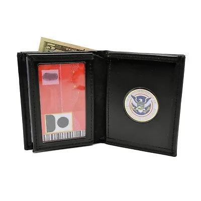 Perfect Fit Military Challenge Coin Wallet Bifold Leather - Changeable USA Made • $36.23