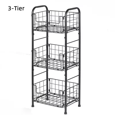 3 Tier Shelf Unit Heavy Duty Metal Shelf Rack Kitchen Bathroom Storage Organizer • $24.98