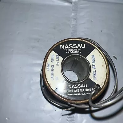 Vintage Spool Nassau Smelting Refining Co. Solder Lead Flashing Wire 1lb 11oz • $44.58