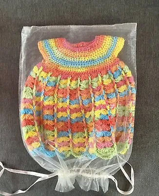 £6 • Buy A New Hand Crochet Baby Ggirl Dress 0-3 Months In Baby Yarn