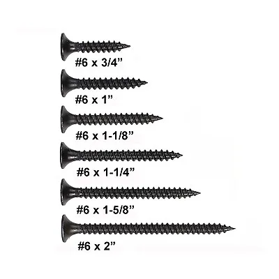 FASTENPOWER Drywall Screws #6 Coarse Thread Bugle-Head Phosphate Black 3/4 -2  • $8.59