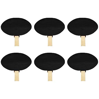 12 Black Wood Chalk Board Oval Pegs Wedding Name Tag Place Sign 5cm X 4.4cm • £4.99