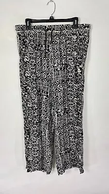 Unbranded Womens Palazzo Pants Tribal Print Black White Size Medium. • $13.47