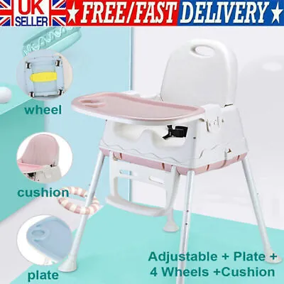 3-In-1 Baby Highchair Infant High Feeding Seat Toddler Table Chair Adjustable UK • £34.99