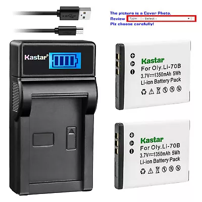 Kastar Battery LCD USB Charger For Olympus Li-70B & Olympus D-700 D-705 Camera • $7.99