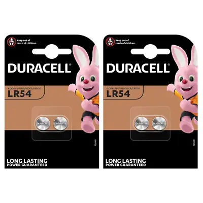 Duracell LR54 LR1130 V10GA Button Cell Batteries X 4 **Long Expiry** • £3.99