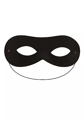 Black Domino Eye Mask - Shape Superhero Bank Robber Masquerade Eyemask Costume • £1.99