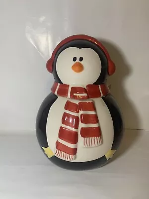 Ceramic Penguin Cookie Jar With A Sealed Lid • $20