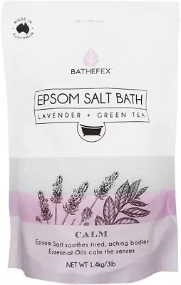  Bathefex Lavender And Green Tea Epsom Salt Bath 1.4kg | FREE SHIPPING AU • $16.49