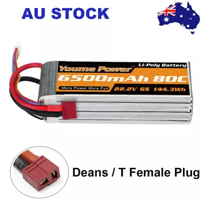 $75.99 • Buy Youme 6S 22.2V 80C 6500mAh T-Plug LiPo Battery For RC Helicopter Drone Car Boat