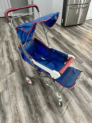 Vintage 50's 60's Baby Stroller. Fold Up Metal Frame. Fully Functional!! • $145.50