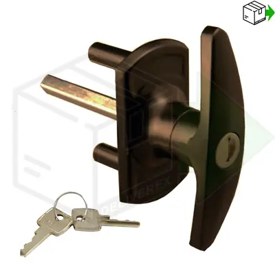 £12.95 • Buy NEW CARDALE T-Handle Garage Door Lock 75mm SQUARE SHAFT Lock Handle Garage Door