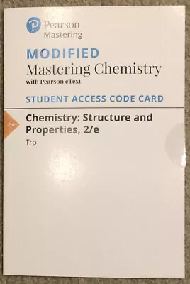 Pearson Mastering Modified Mastering Chemistry: Structure EText Access Code Tro • $29.99