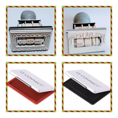 £5.99 • Buy Manual Rubber Word Date Stamp With Paid Received And Q-Connect Ink Stamp Pad 