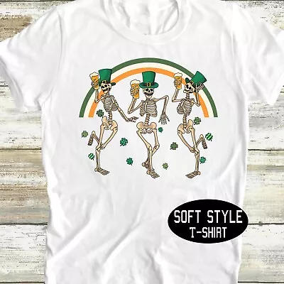 St. Patrick's Day T Shirt Dancing Skeletons Funny Irish Shamrock Shirt • $12.99