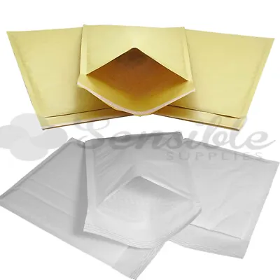 Padded Envelopes / Bags - White & Gold - Premium High Quality - All Sizes • £276