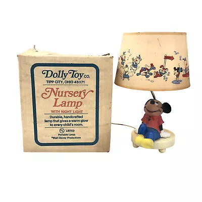 Vintage Dolly Toy Mickey Mouse No. 553 Nursery Lamp/Nightlight With Box & Shade • $44