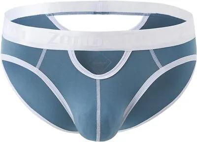 Mens Bamboo Briefs Cutout Underwear Low-Rise Comfortable Pouch Brief S-XL • $11.21