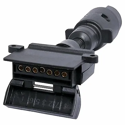 $16 • Buy Trailer Adaptor 7 Pin Large Round Socket To 7 Pin Flat Plug Trailer Adapter