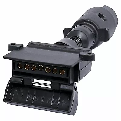 $16 • Buy Trailer Adaptor Plug Connects 7 Pin Large Round Socket To 7 Pin Flat Plug
