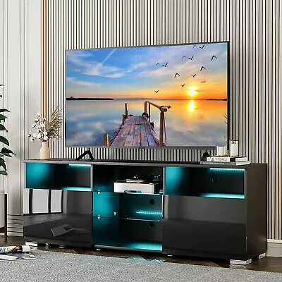 $169.99 • Buy High Gloss TV Stand LED Entertainment Center Media Console Unit For 55in-65in TV