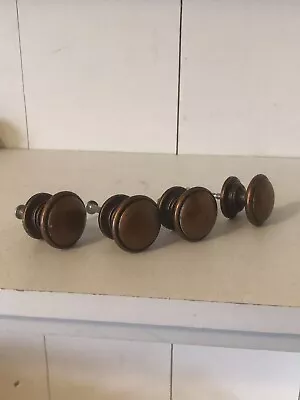 Set Of 4 Vintage 1” Round Copper Heavy MCM Cabinet Knob Drawer Pulls Handles • $24.90