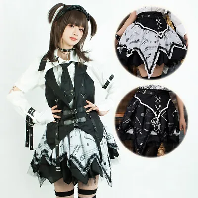 Visual Kei Punk Darkness Invasion Layered Asymmetrical A-line Puffy Skirt JJ2432 • $51.80