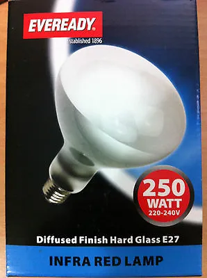 £13.04 • Buy 250w ES E27 Screw In Heat Lamp / Bulb Infrared New