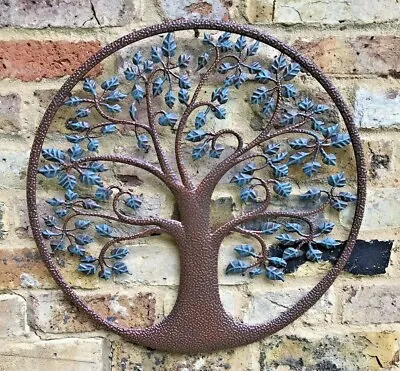 Green Tree Of Life Wall Art-Garden Ornament Metal Gift Present In/Outdoor • £24