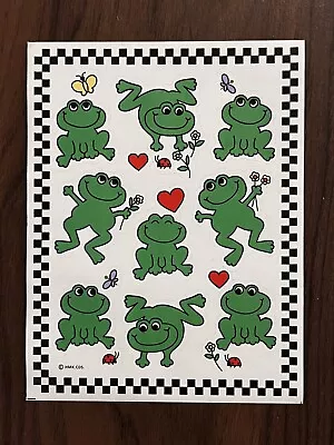 VINTAGE HALLMARK Stickers Happy Frogs And Butterflies + Hearts 1 Sheet • $1.75