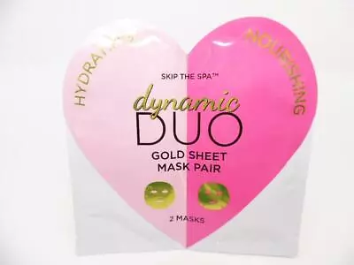 Jean Pierre Skip The Spa Dynamic Duo Heart Shaped Gold Sheet Masks - 2ct • $6.97