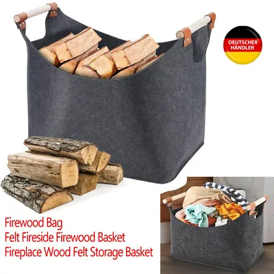 Log Basket/Fire Wood Storage Fireplace Kindling Box Old Apple Crate Firewood Bag • £12.58
