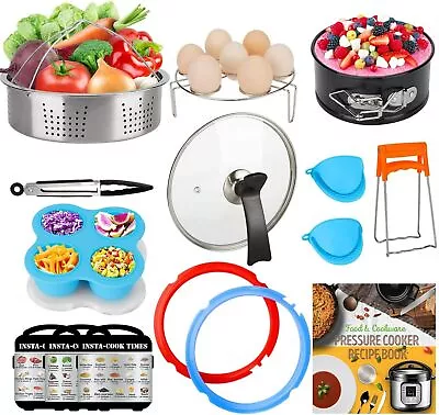 3Qt Accessories Set Tempered Glass Lid Sealing Rings Tempered  Steamer Basket • $39.95