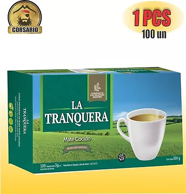 YERBA MATE TEA BAGS - LA TRANQUERA -Mate Cocido En Saquitos 1 BOX - 100 UNITS • £21.81