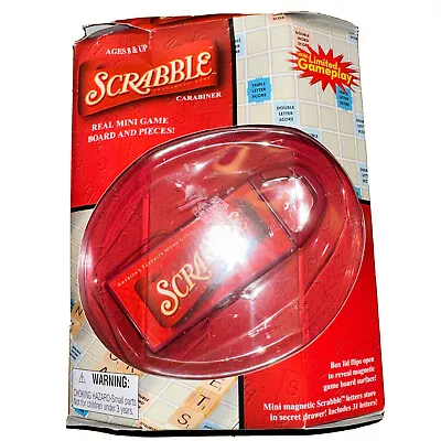 SCRABBLE Mini Word Game Board - Magnetic Travel Carabiner - NEW In BOX - HASBRO • $13.99